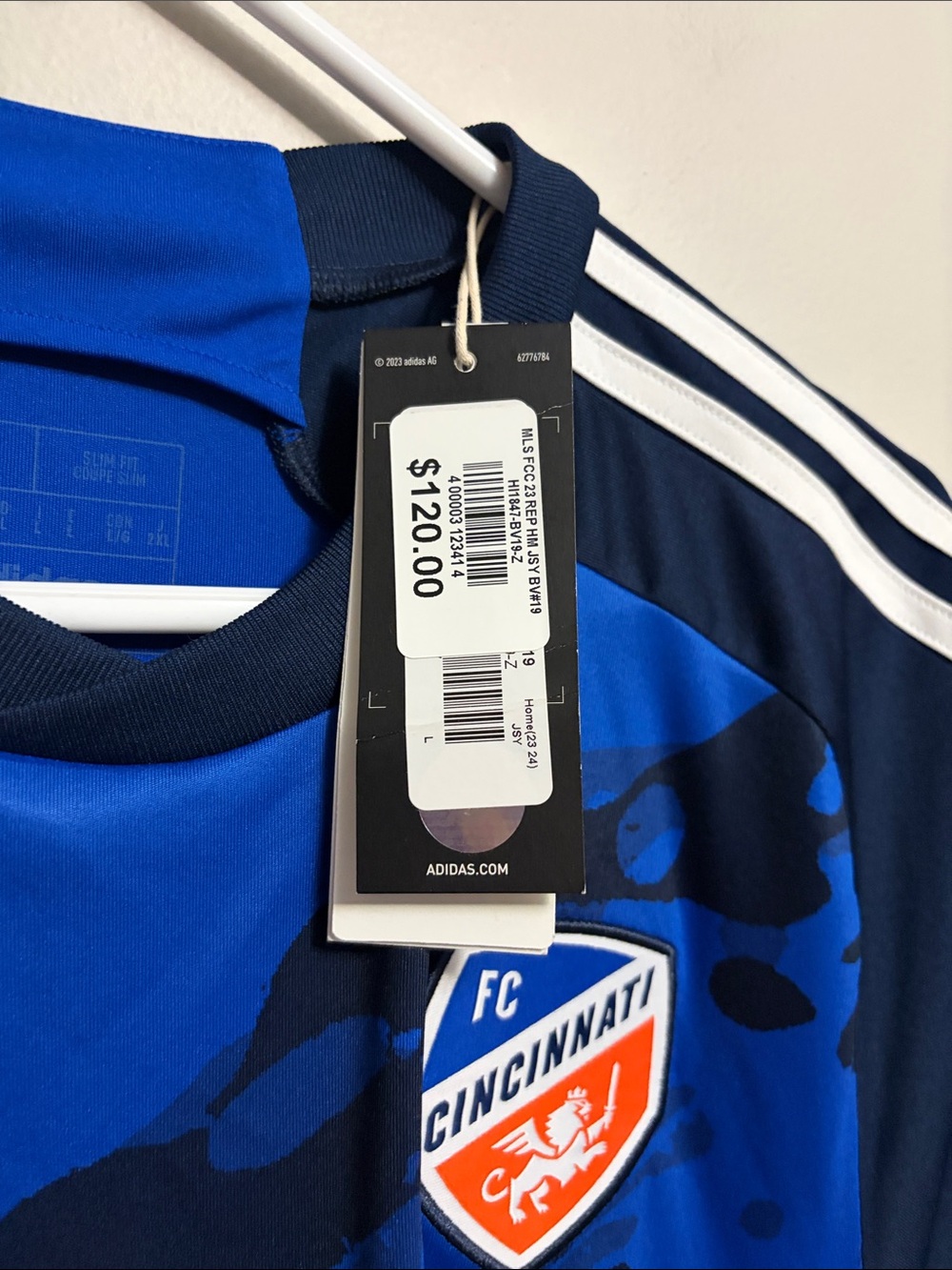 adidas Blue FC Cincinnati Soccer Jersey Vasquez Size Large - Picture 5 of 5